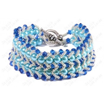 Bracelet chic double bleu turquoise