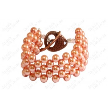 Bracelets perles de bohême orange