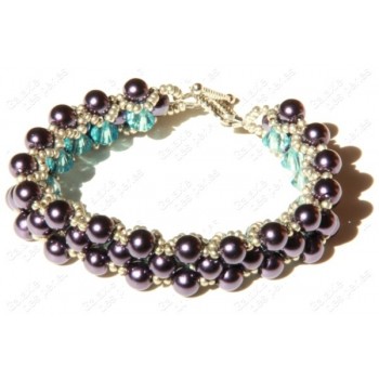 Bracelet réversible violet & turquoise