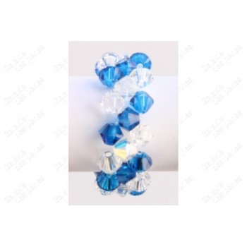 Bague cristal de Swarovski rayée CAPRI BLUE